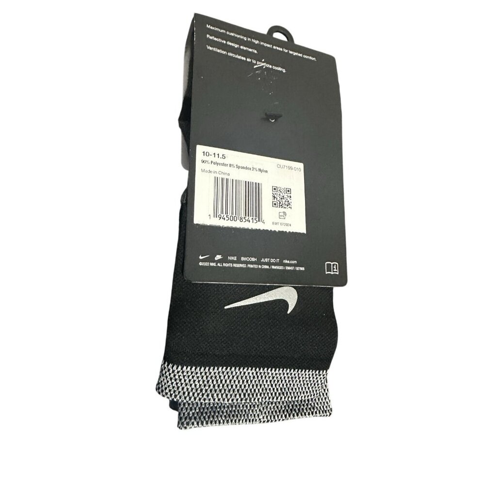 Nike Spark Reflective Dri-Fit Socks Mens 10-11.5 Black Crew Running 1 Pair NWT - Picture 2 of 4